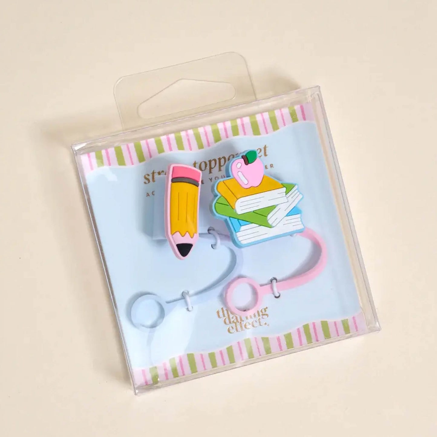 Pencil Me In Straw Topper 2pc Set