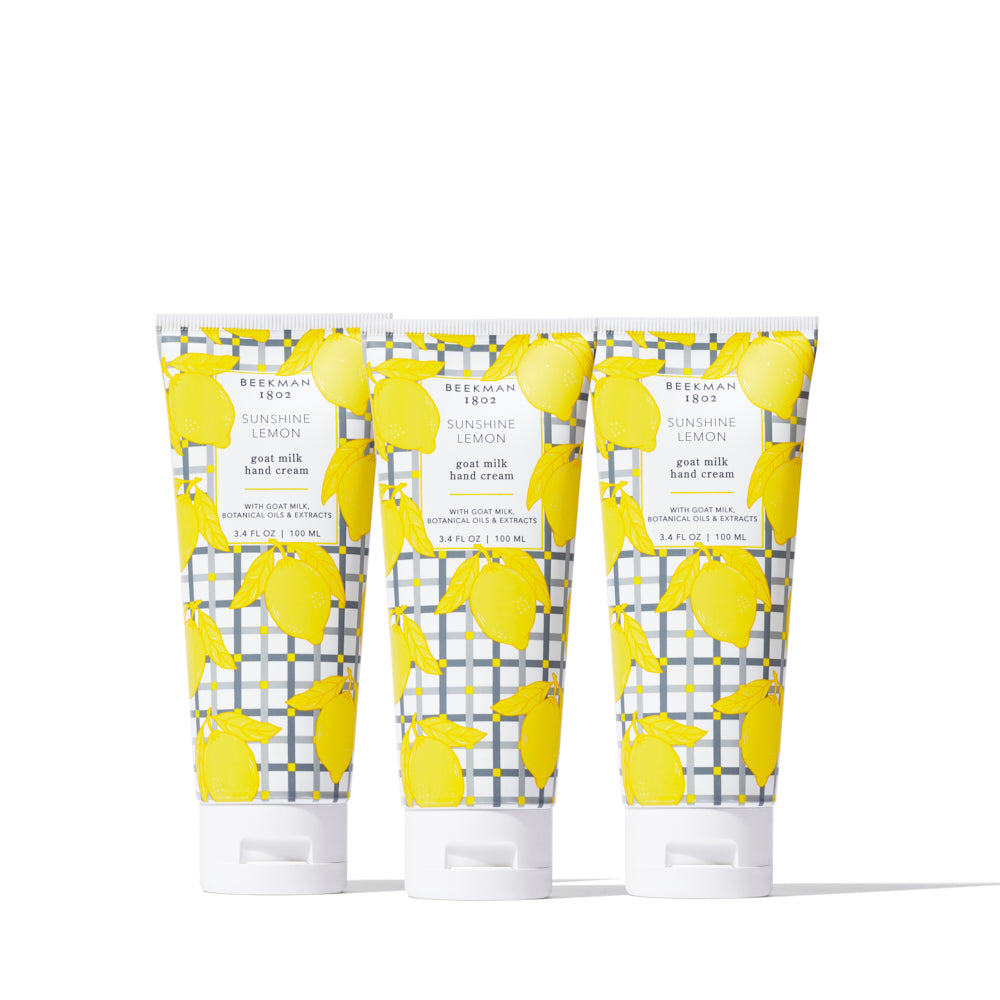 Beekman 1802 Sunshine Lemon Goat Milk Hand Cream Set of 3
