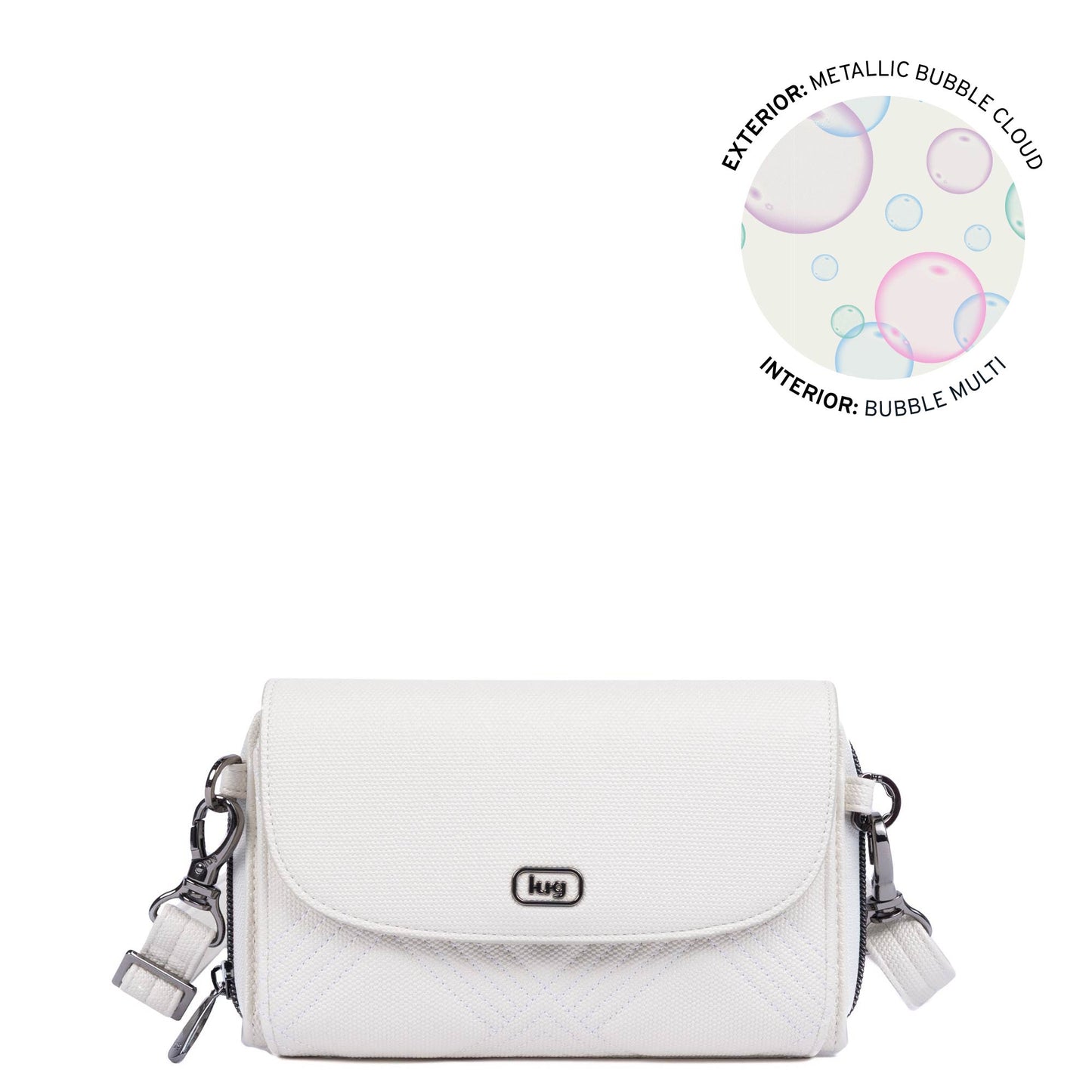 Vault Matte Luxe VL RFID Convertible Crossbody - METALLIC BUBBLE CLOUD - 24574_VaultMatteLuxe_MetallicBubbleCloud_Angle_01_o6vb91