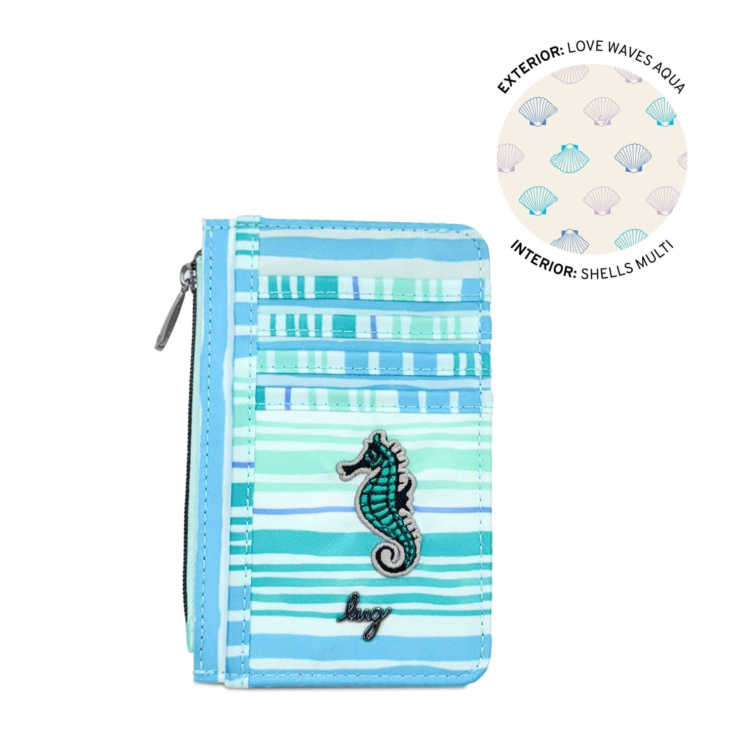 Embroidered Slide RFID Card Wallet