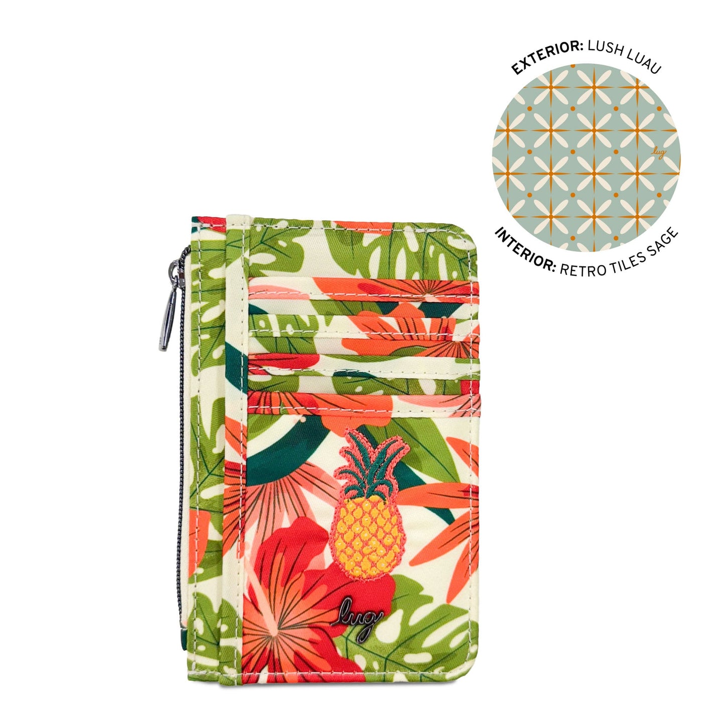 Embroidered Slide RFID Card Wallet