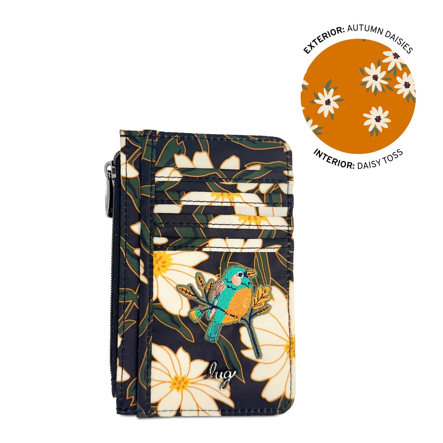 Embroidered Slide RFID Card Wallet