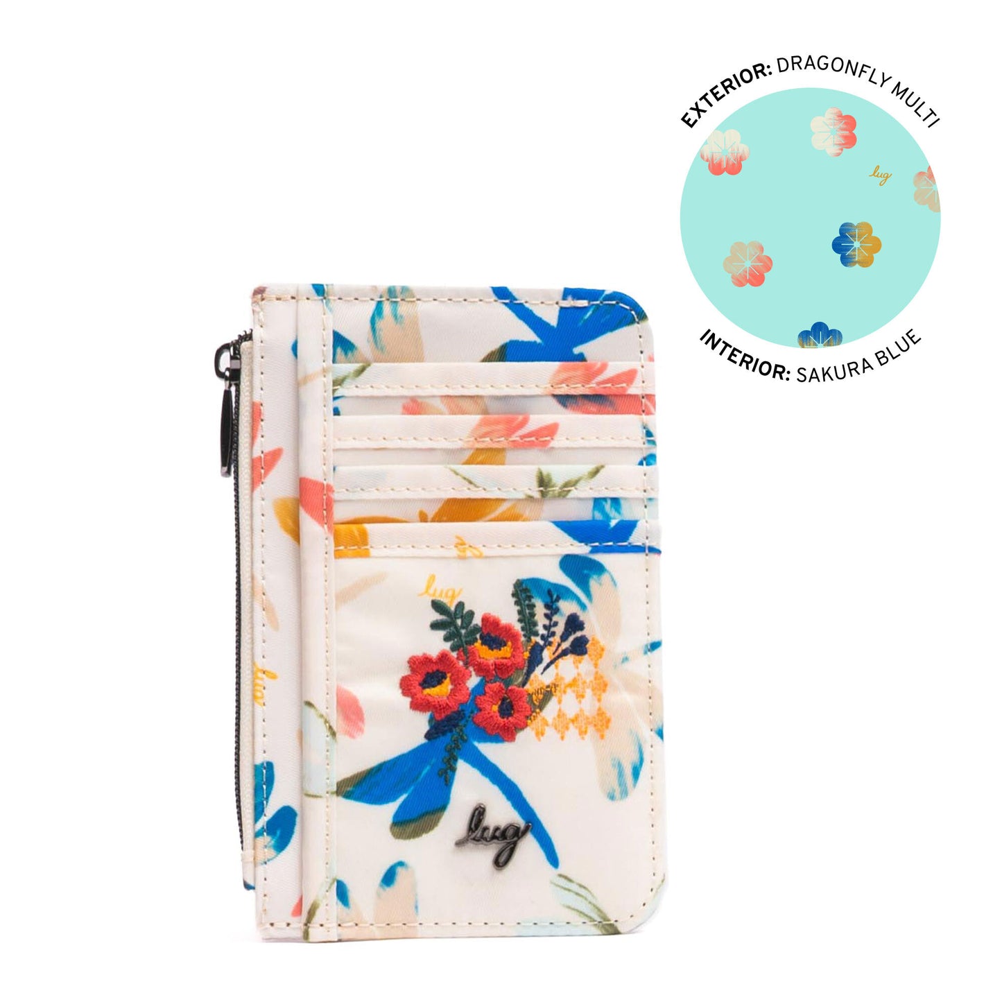 Embroidered Slide RFID Card Wallet