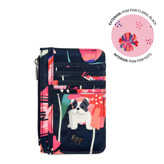 Embroidered Slide RFID Card Wallet
