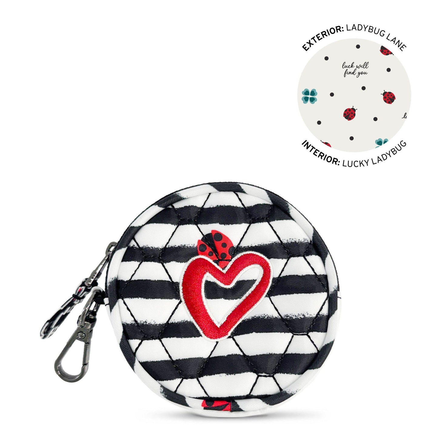 Embroidered Circle Pouch