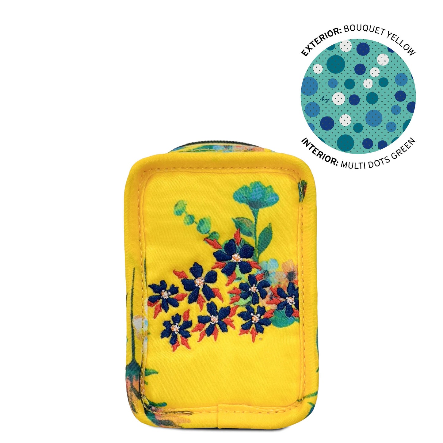 Embroidered Drizzle Zip Storage Pouch