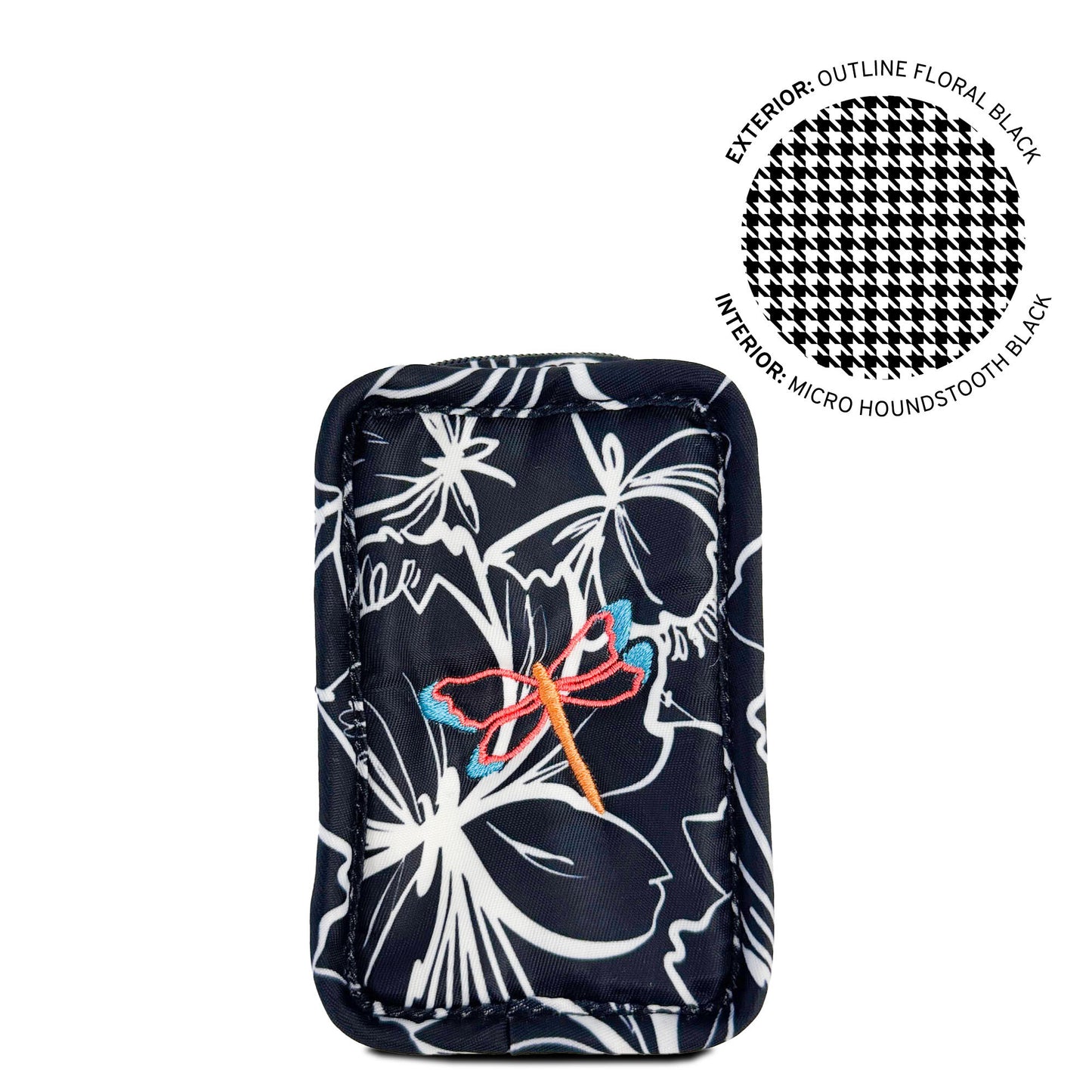 Embroidered Drizzle Zip Storage Pouch