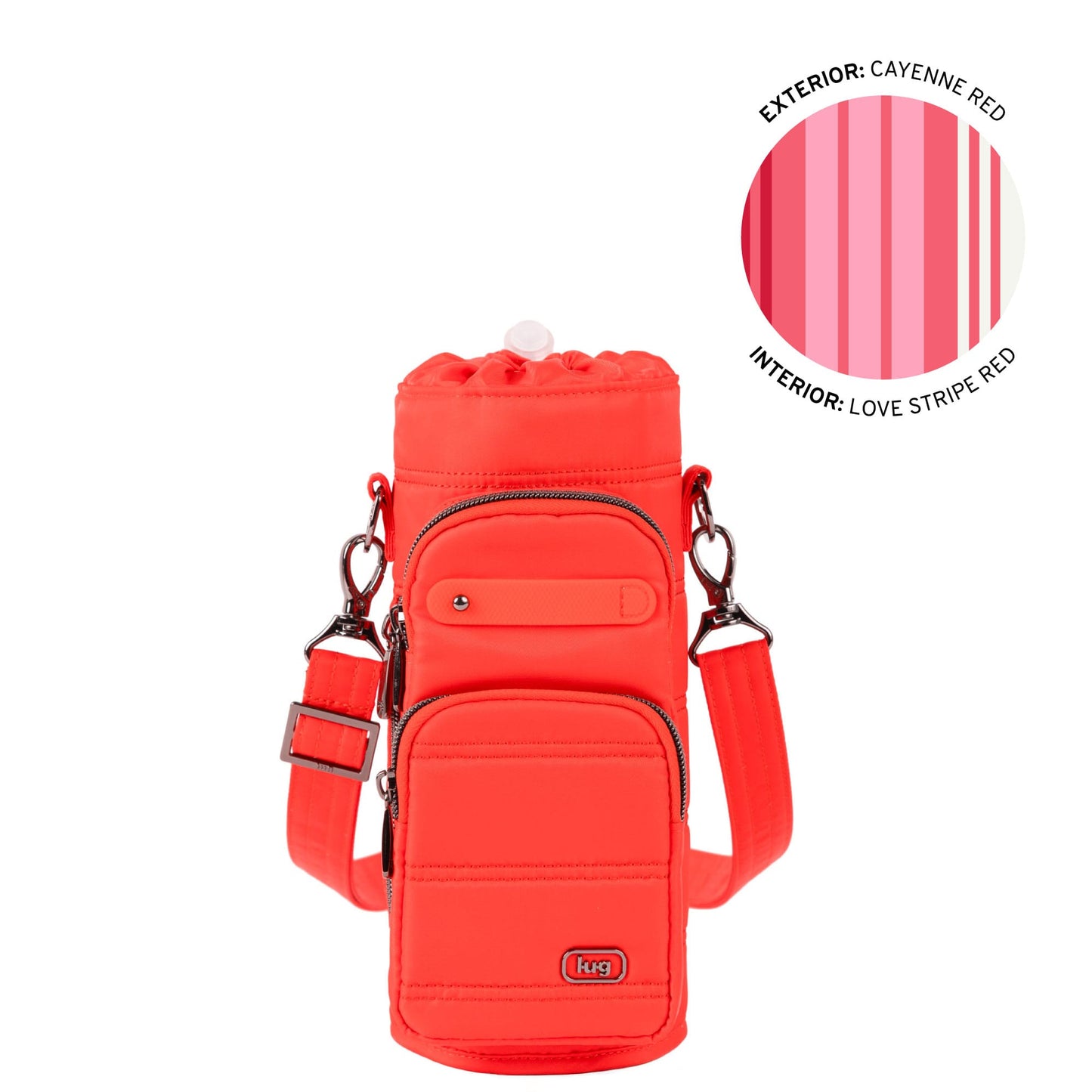 Huggie Wide Crossbody Water Bottle Holder with Charm Bar