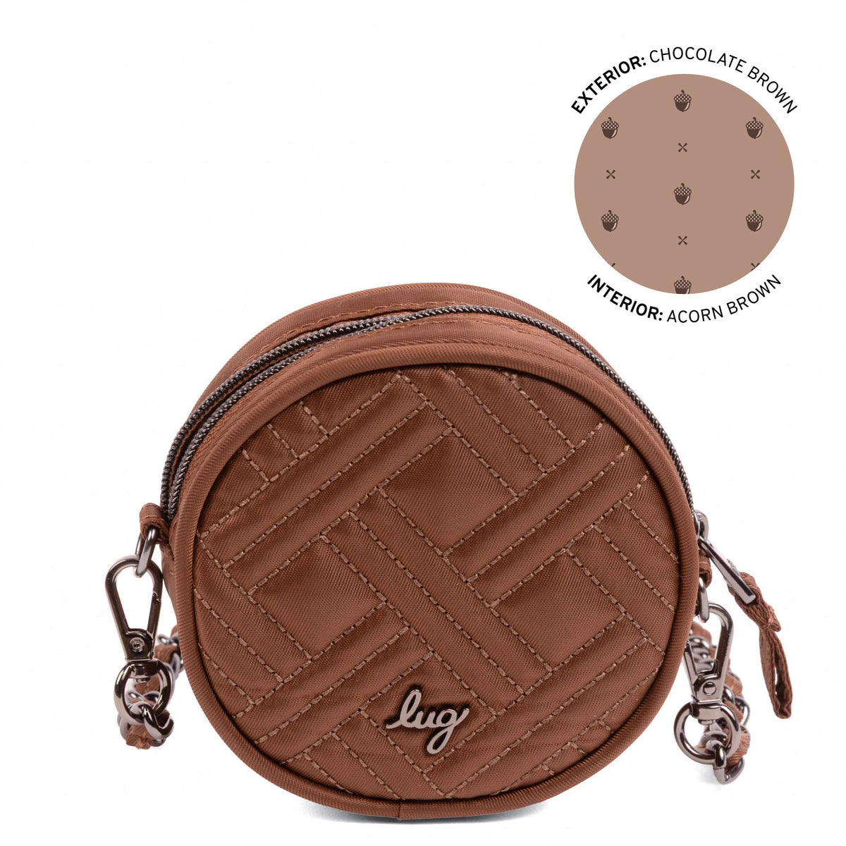 Wagon Wheel Circle Pouch with Metal Chain Wristlet