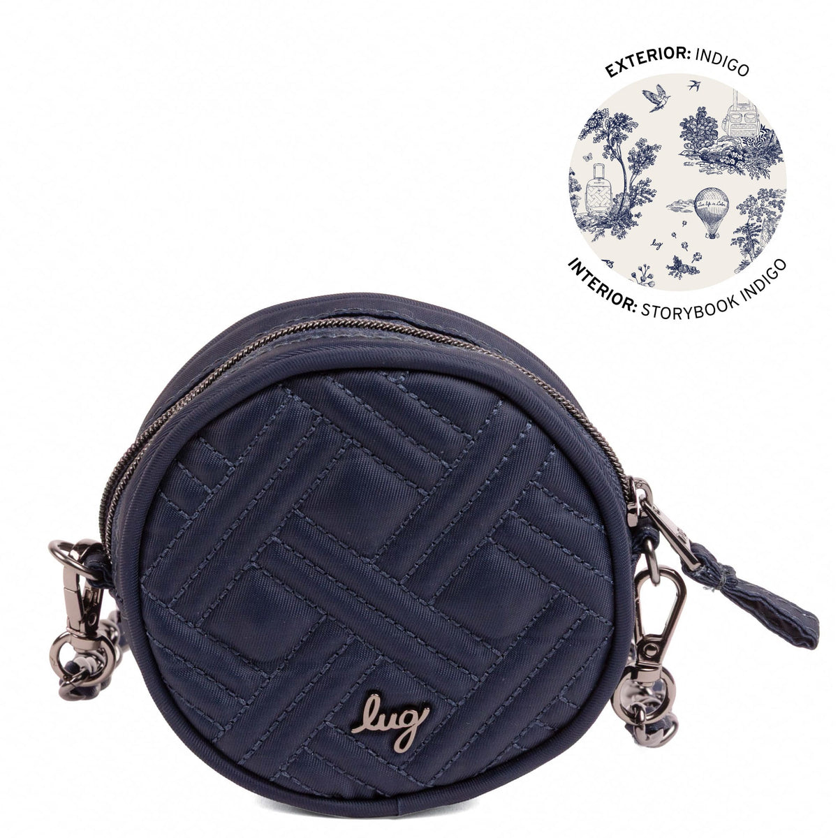Wagon Wheel Circle Pouch with Metal Chain Wristlet