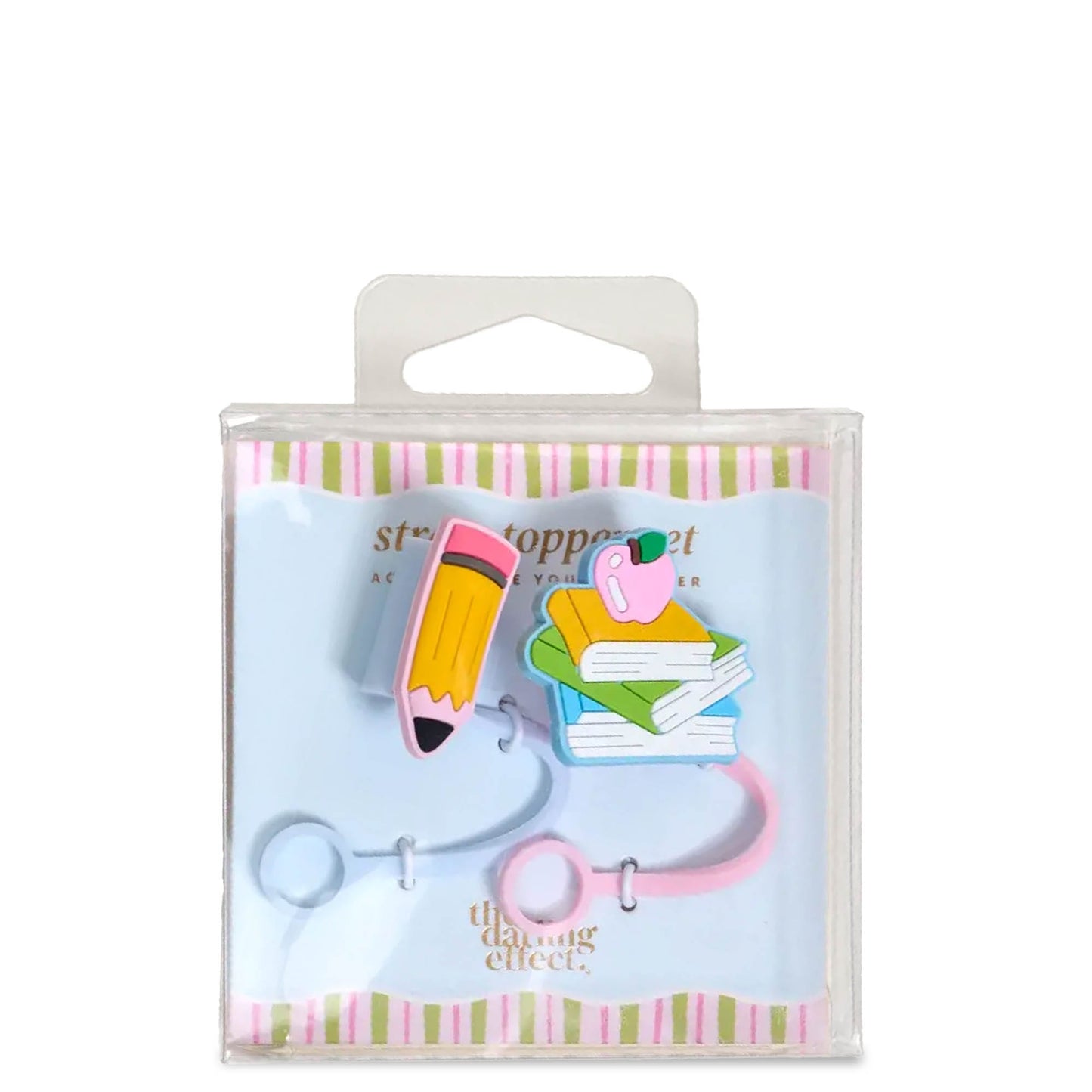 Pencil Me In Straw Topper 2pc Set