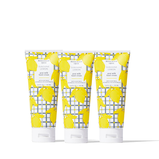 Beekman 1802 Sunshine Lemon Goat Milk Hand Cream Set of 3