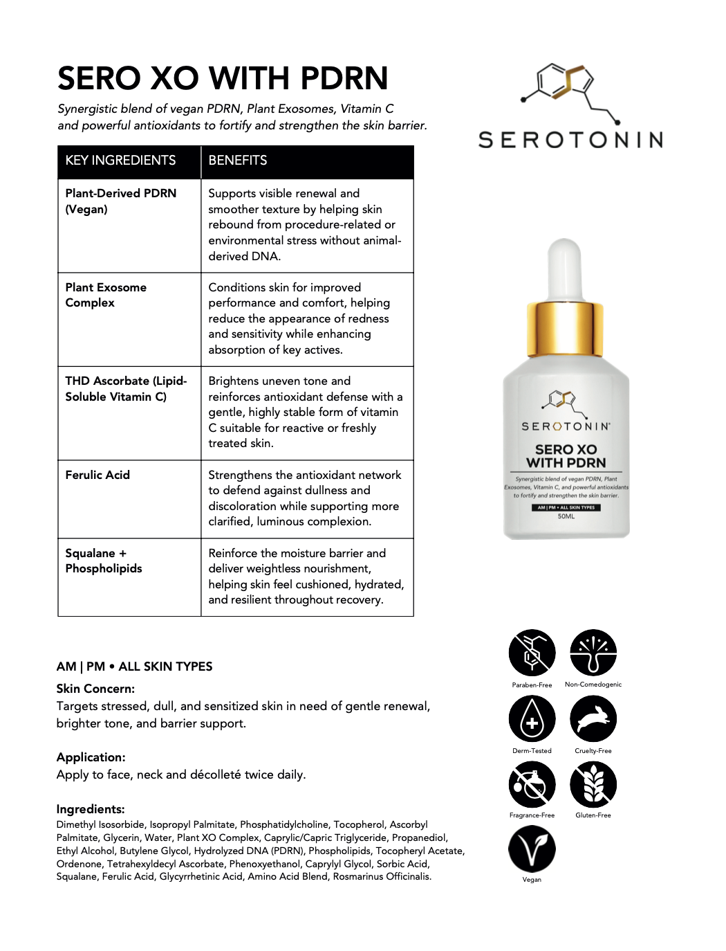 Serotonin Sero XO with PDRN + Exosome Sheet Mask