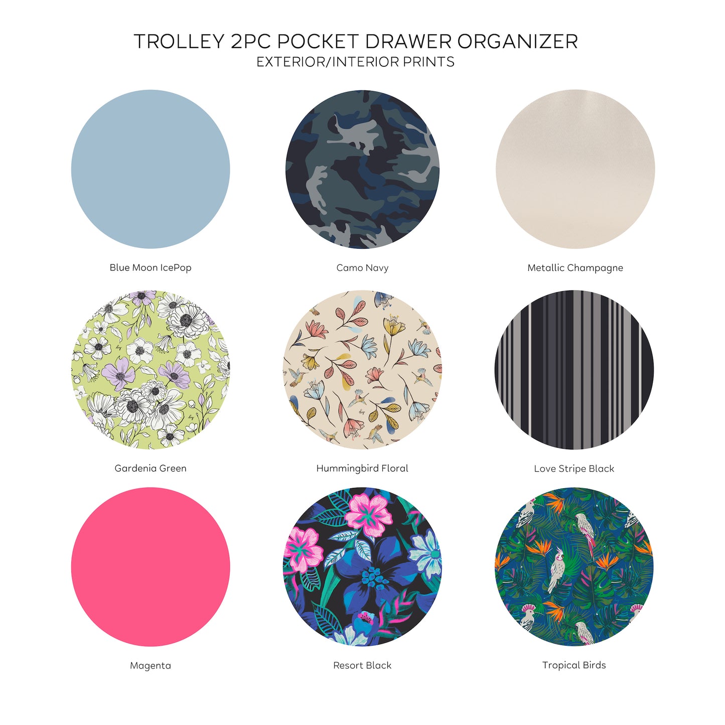 Trolley 2pc 24 Pocket Drawer Organizers *Final Sale*