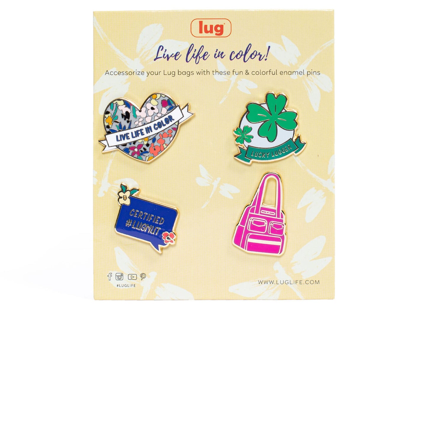 Lug Enamel Pins 4pc Set